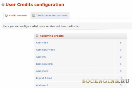 User Credits - Система кредитов