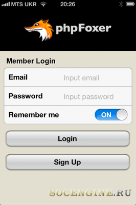 Мобильное приложение phpFox для устройств на базе iPhone и Android